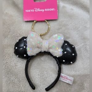 Disney Black and White Minnie Mouse Keychain